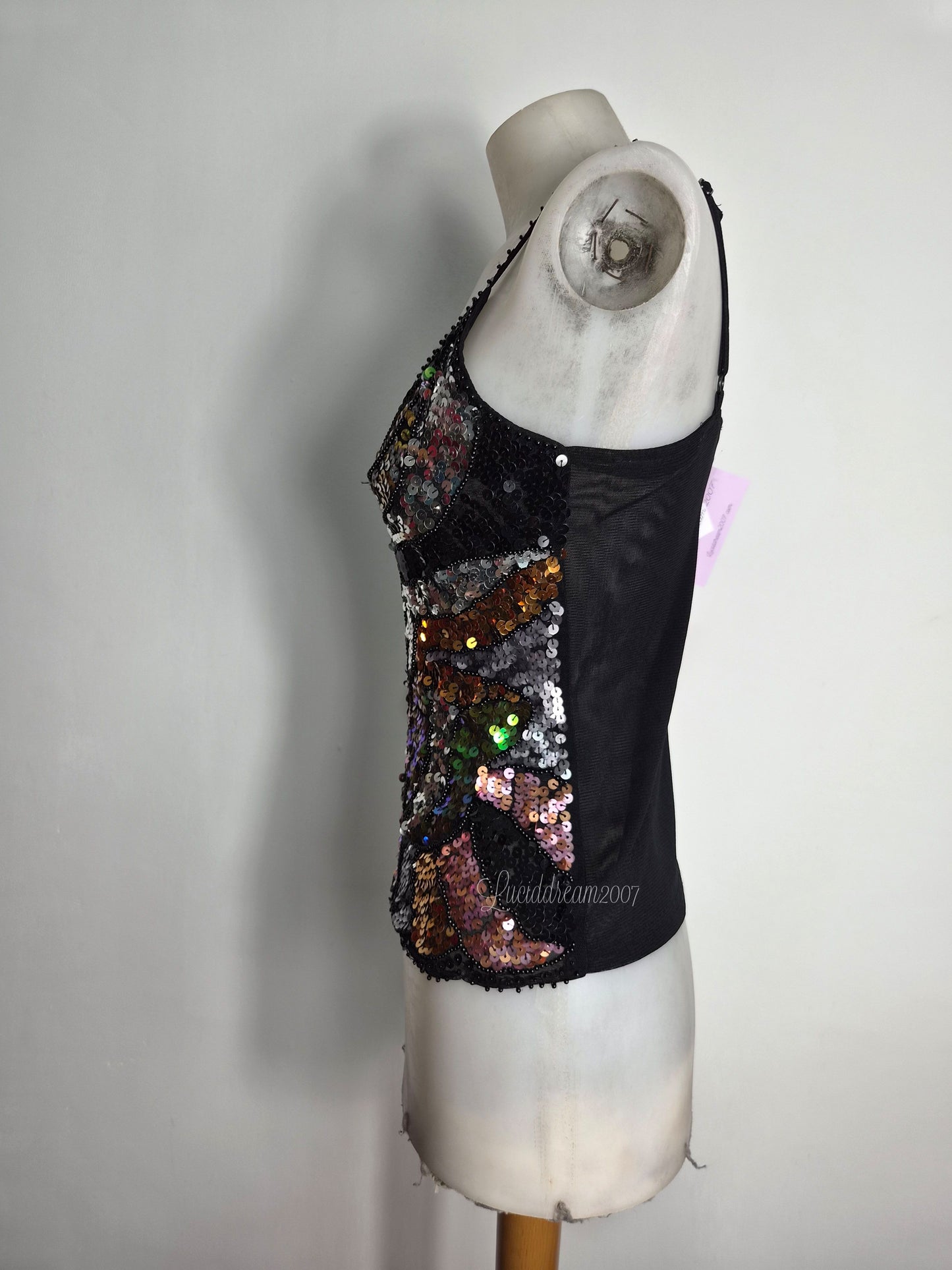 Haut en voile brodé de sequins