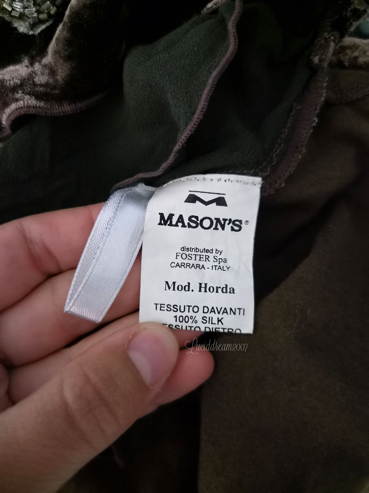 Haut en soie brodée tons marron