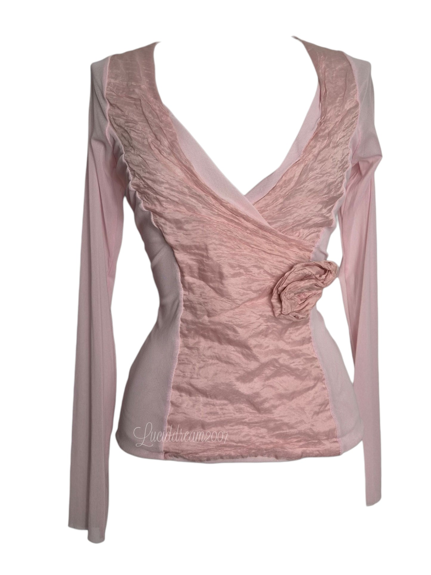 Haut bi matière rose poudré