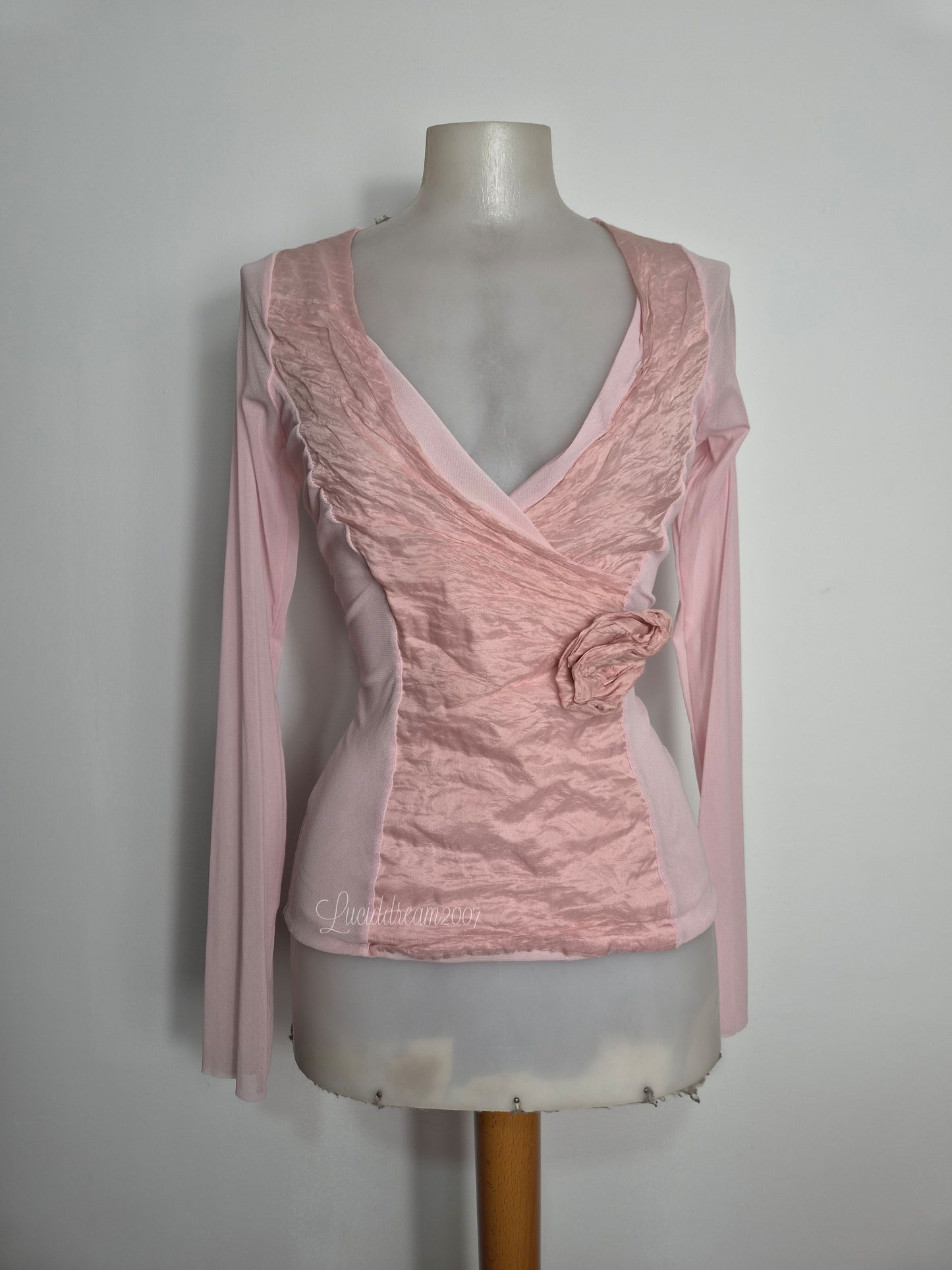 Haut bi matière rose poudré