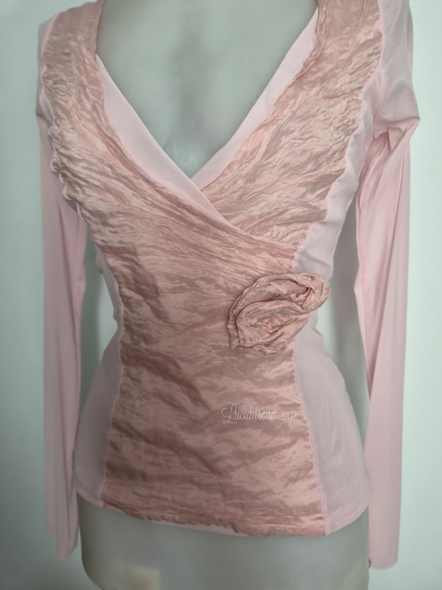 Haut bi matière rose poudré