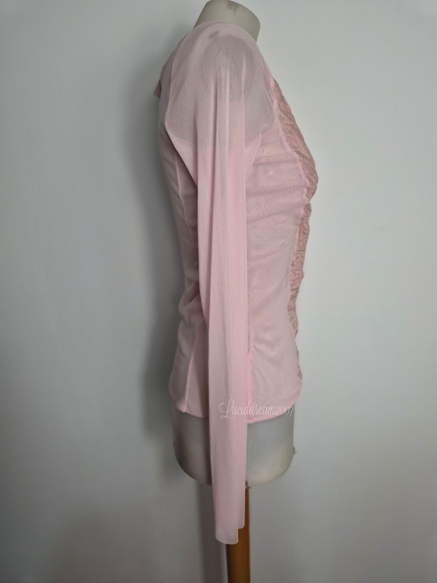 Haut bi matière rose poudré