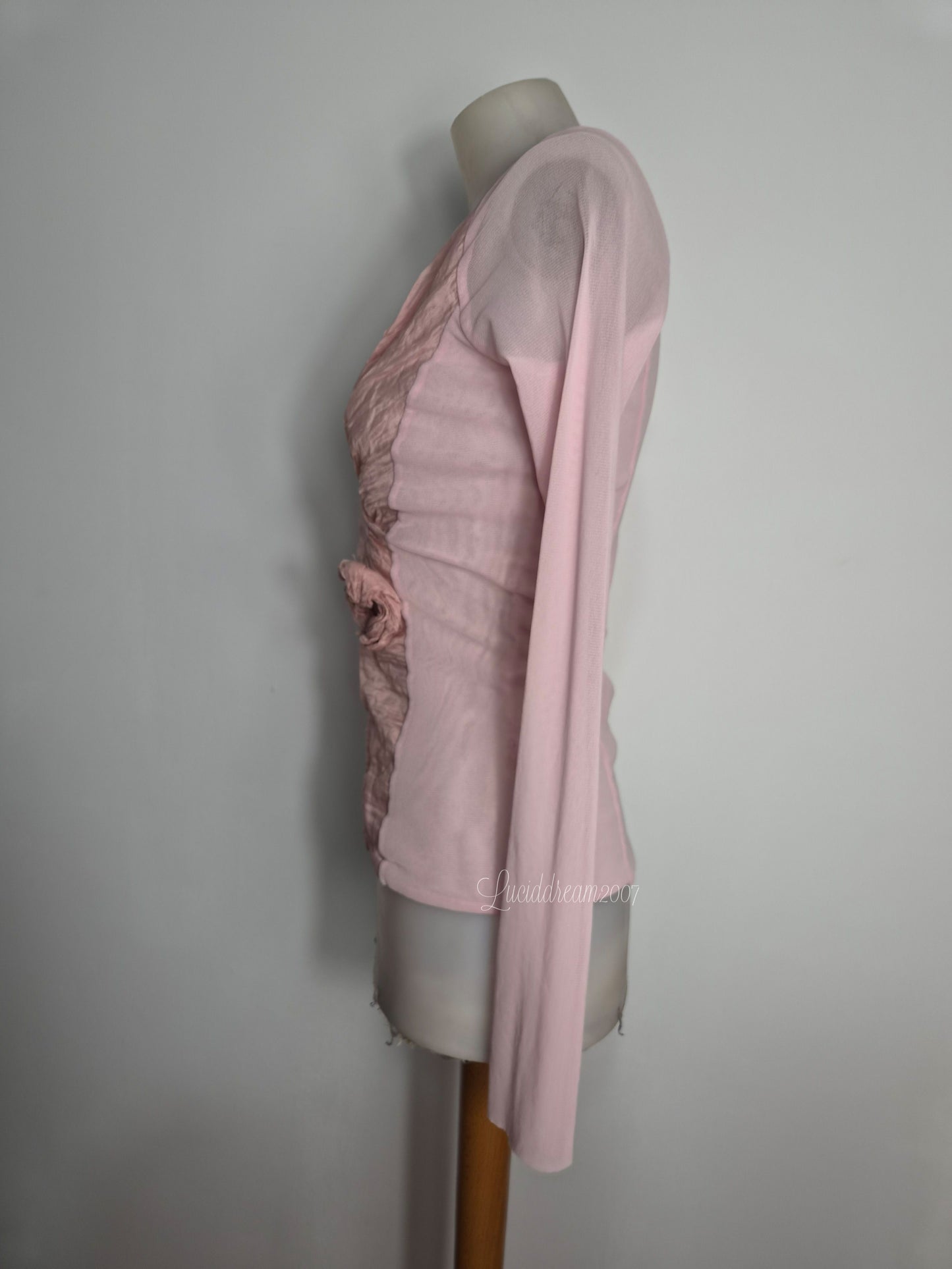 Haut bi matière rose poudré