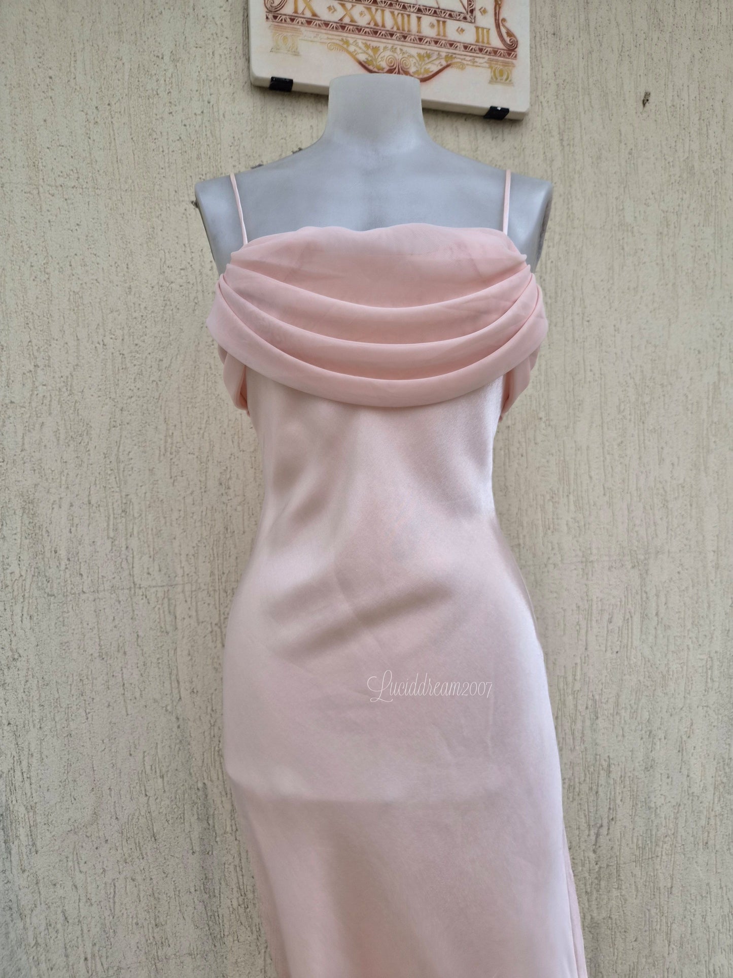 Robe de soirée rose poudré