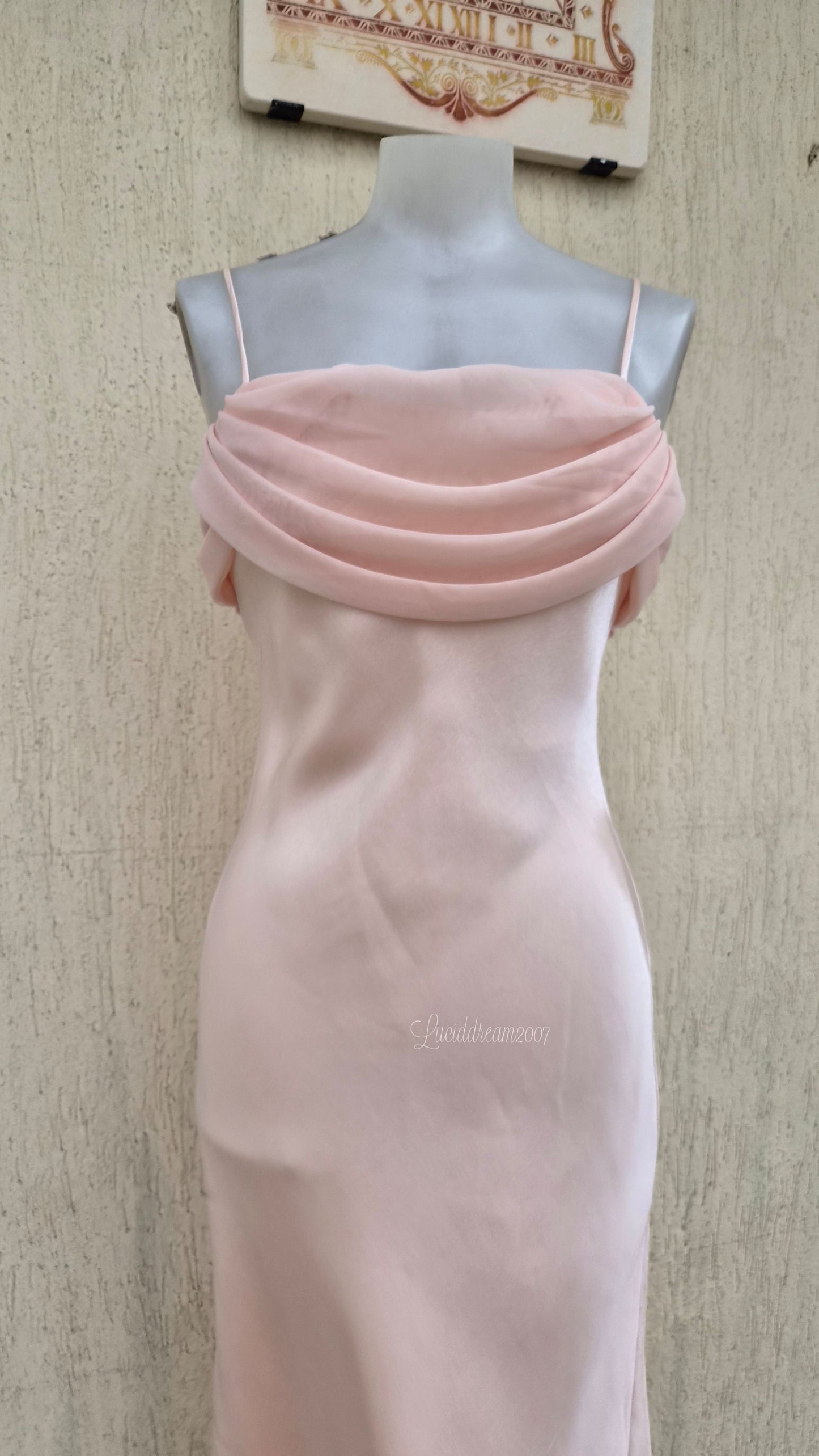 Robe de soirée rose poudré
