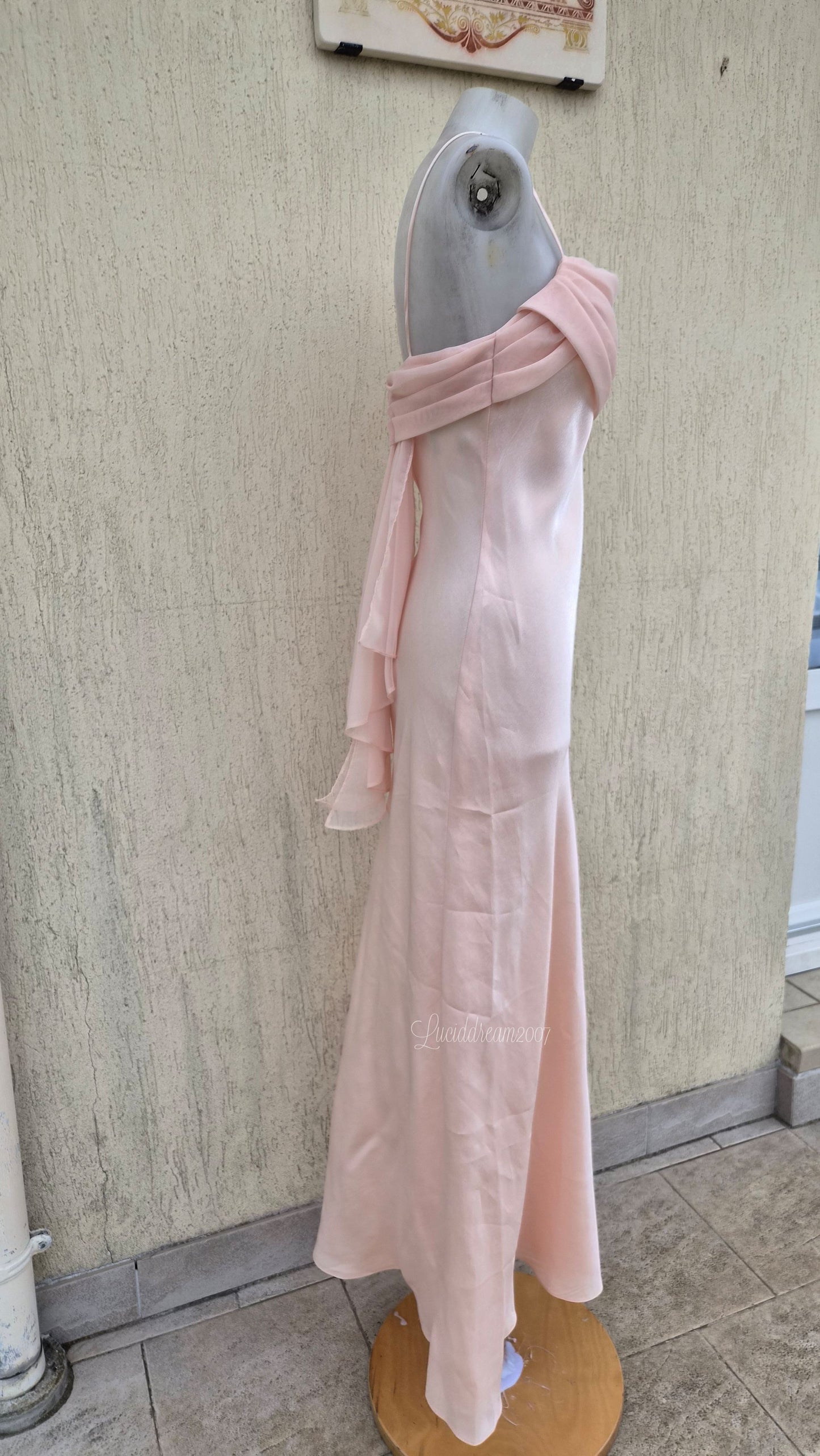 Robe de soirée rose poudré