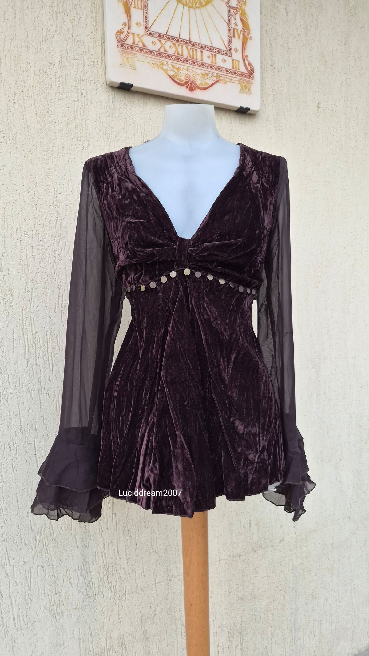 Haut en velours marron