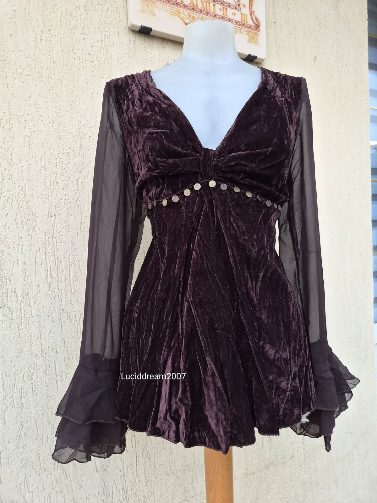 Haut en velours marron