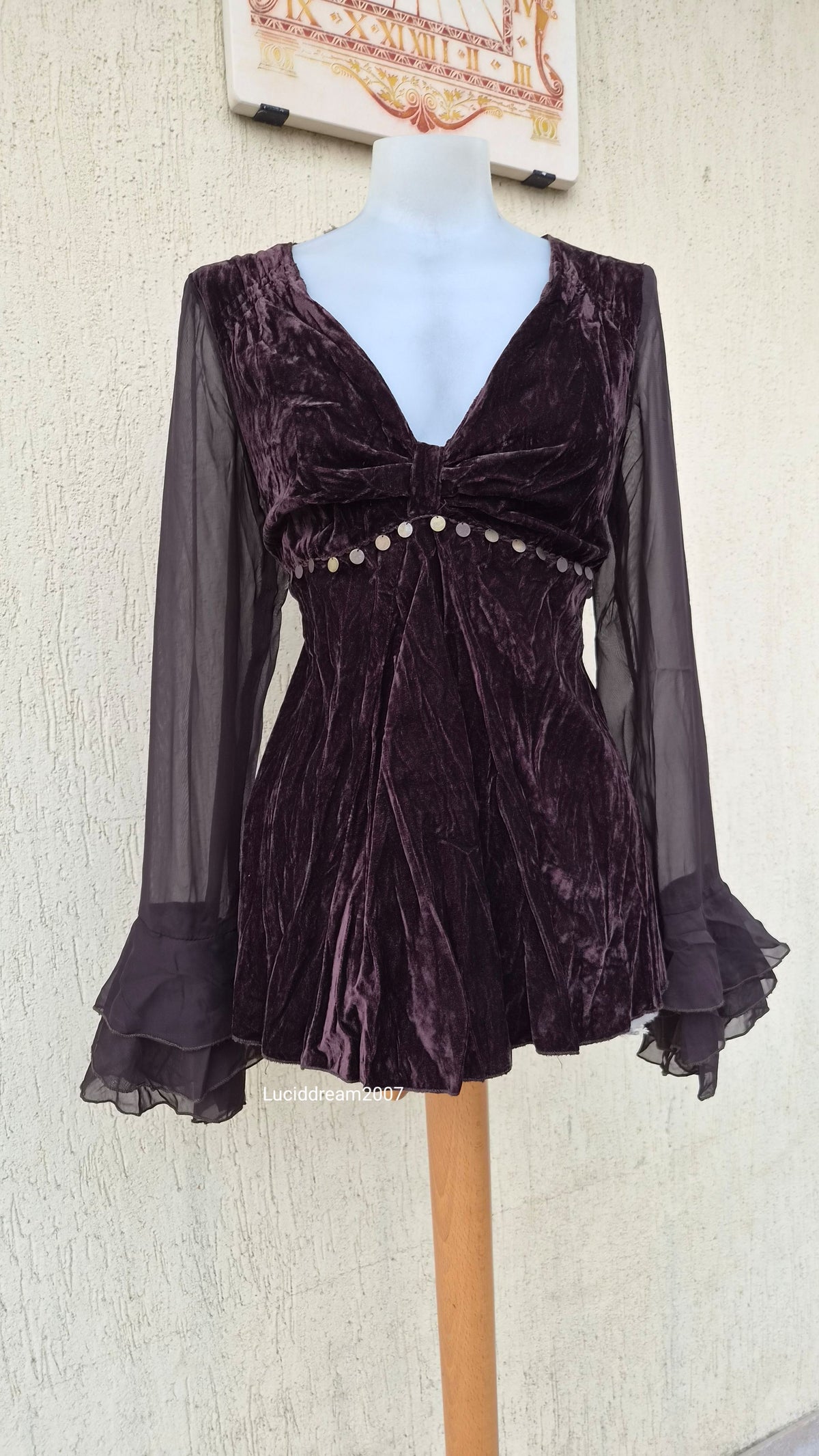 Haut en velours marron