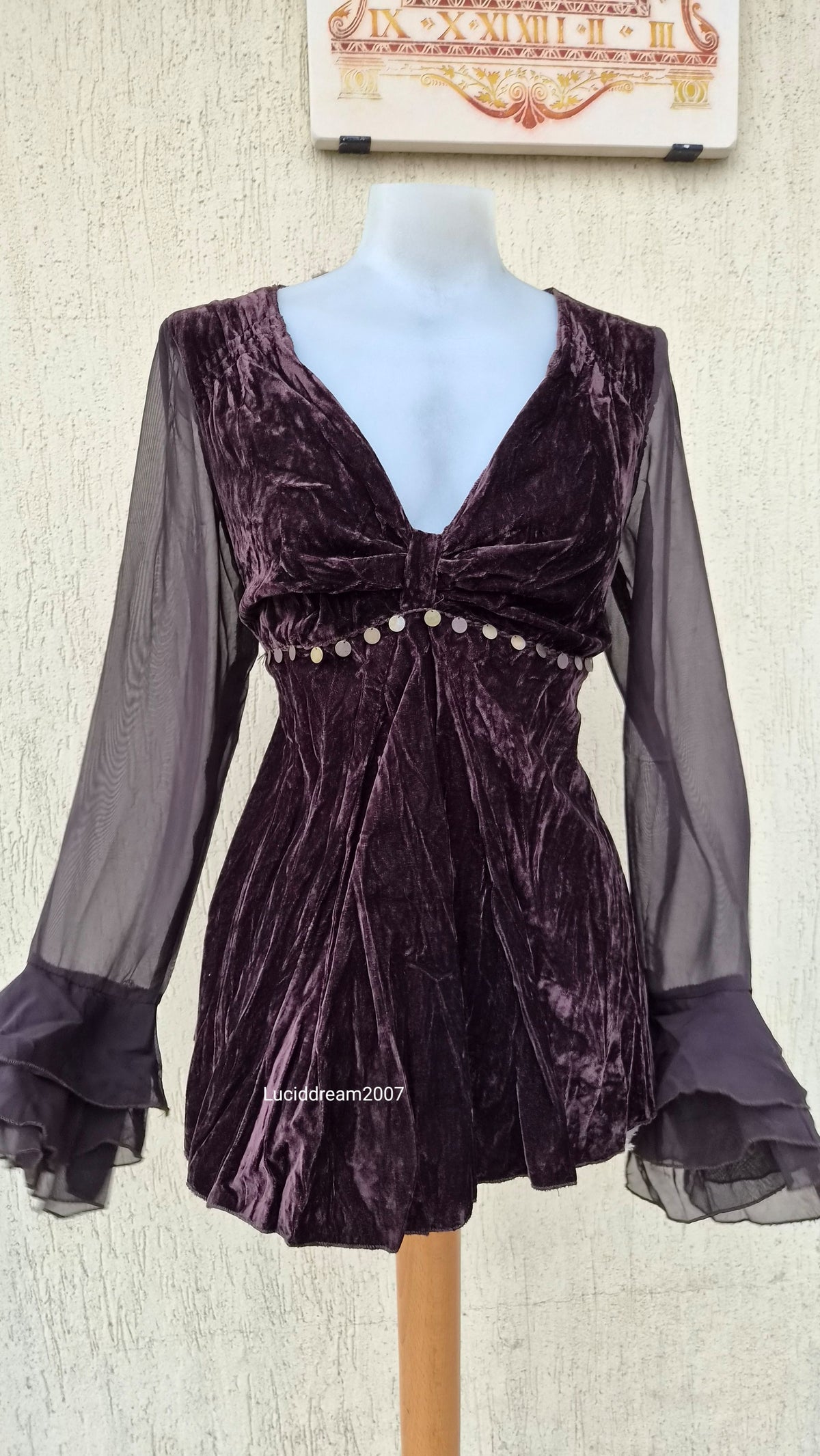 Haut en velours marron