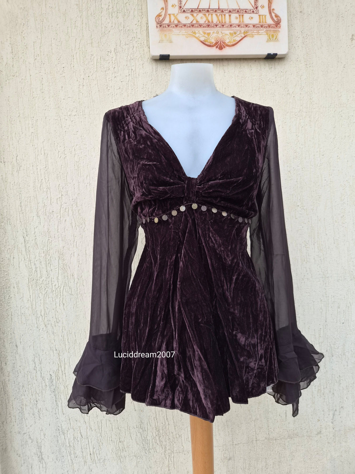 Haut en velours marron