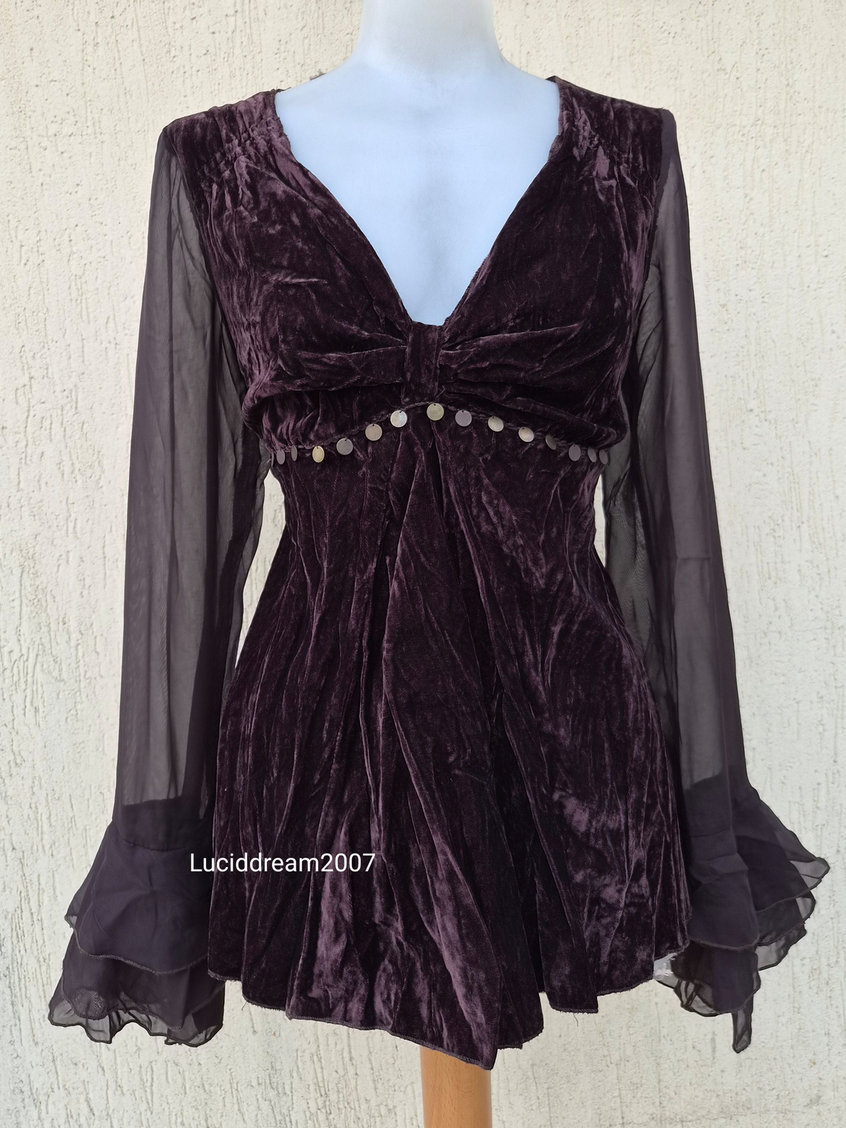 Haut en velours marron