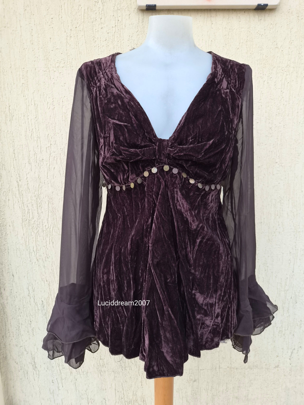 Haut en velours marron