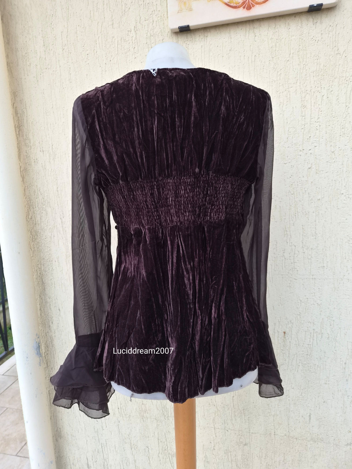 Haut en velours marron