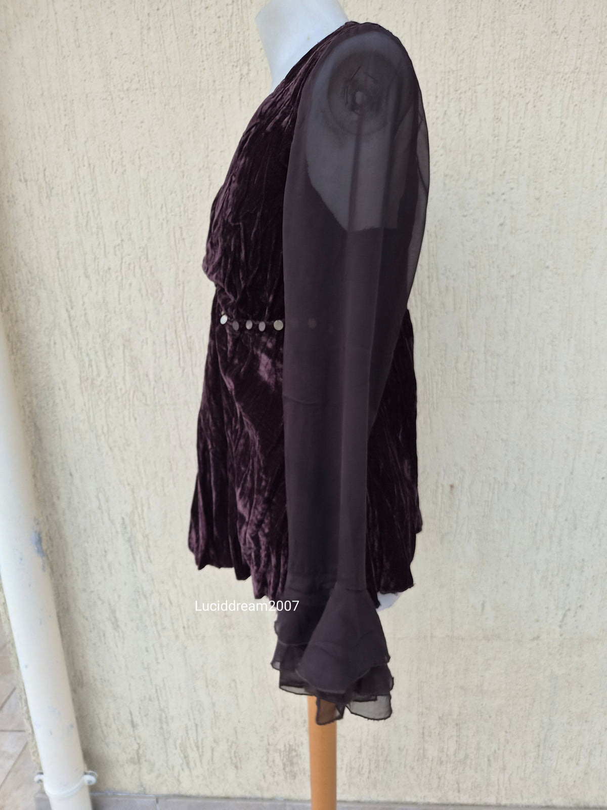 Haut en velours marron