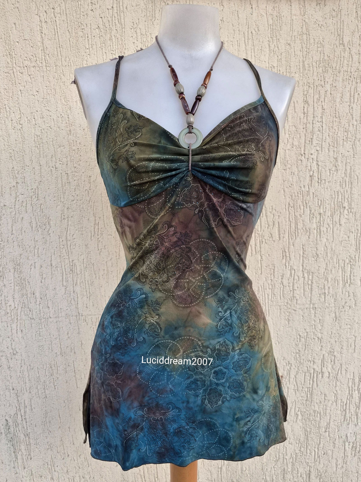 Haut tie and dye tons vert et marron