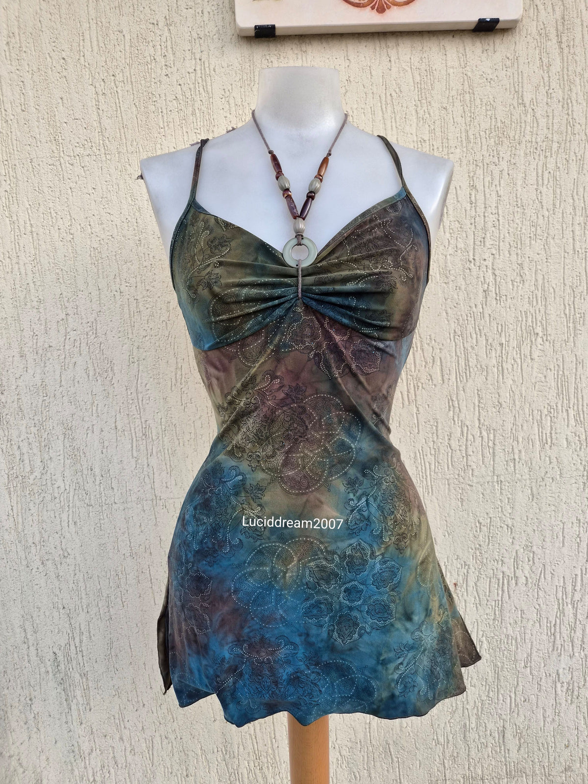 Haut tie and dye tons vert et marron