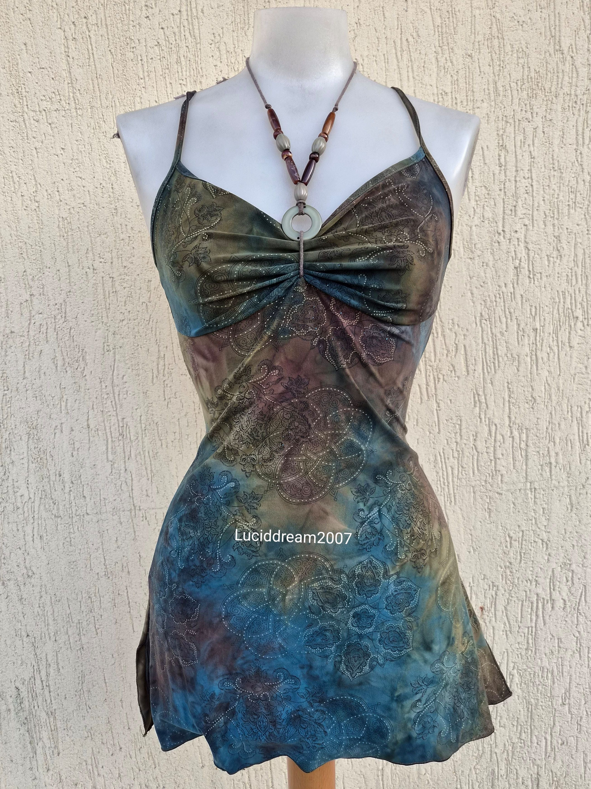 Haut tie and dye tons vert et marron