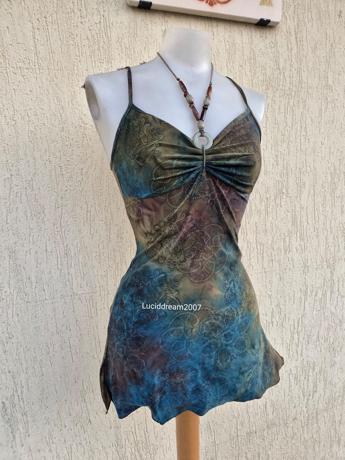 Haut tie and dye tons vert et marron