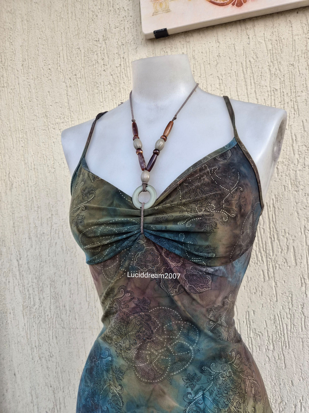 Haut tie and dye tons vert et marron