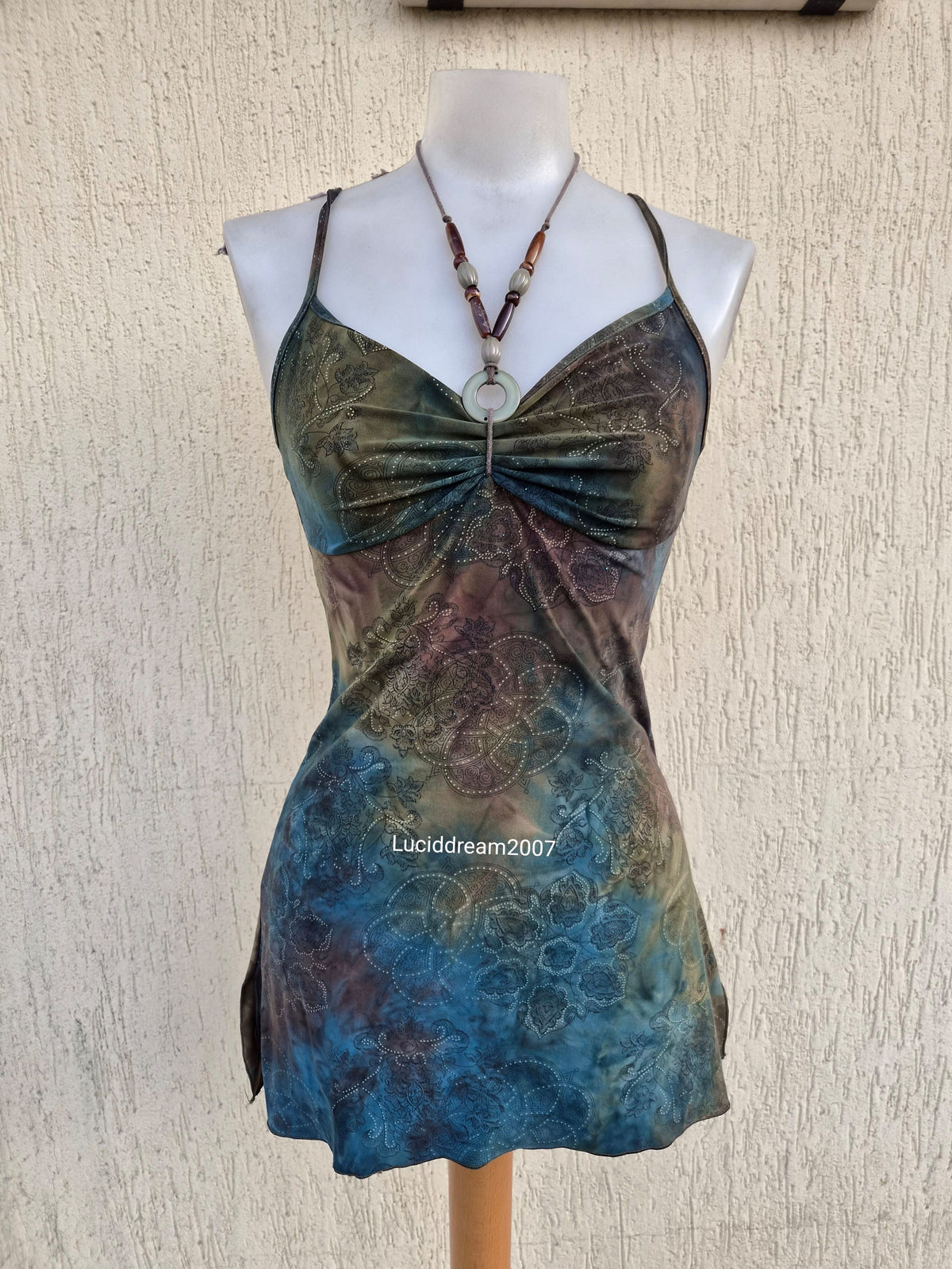 Haut tie and dye tons vert et marron