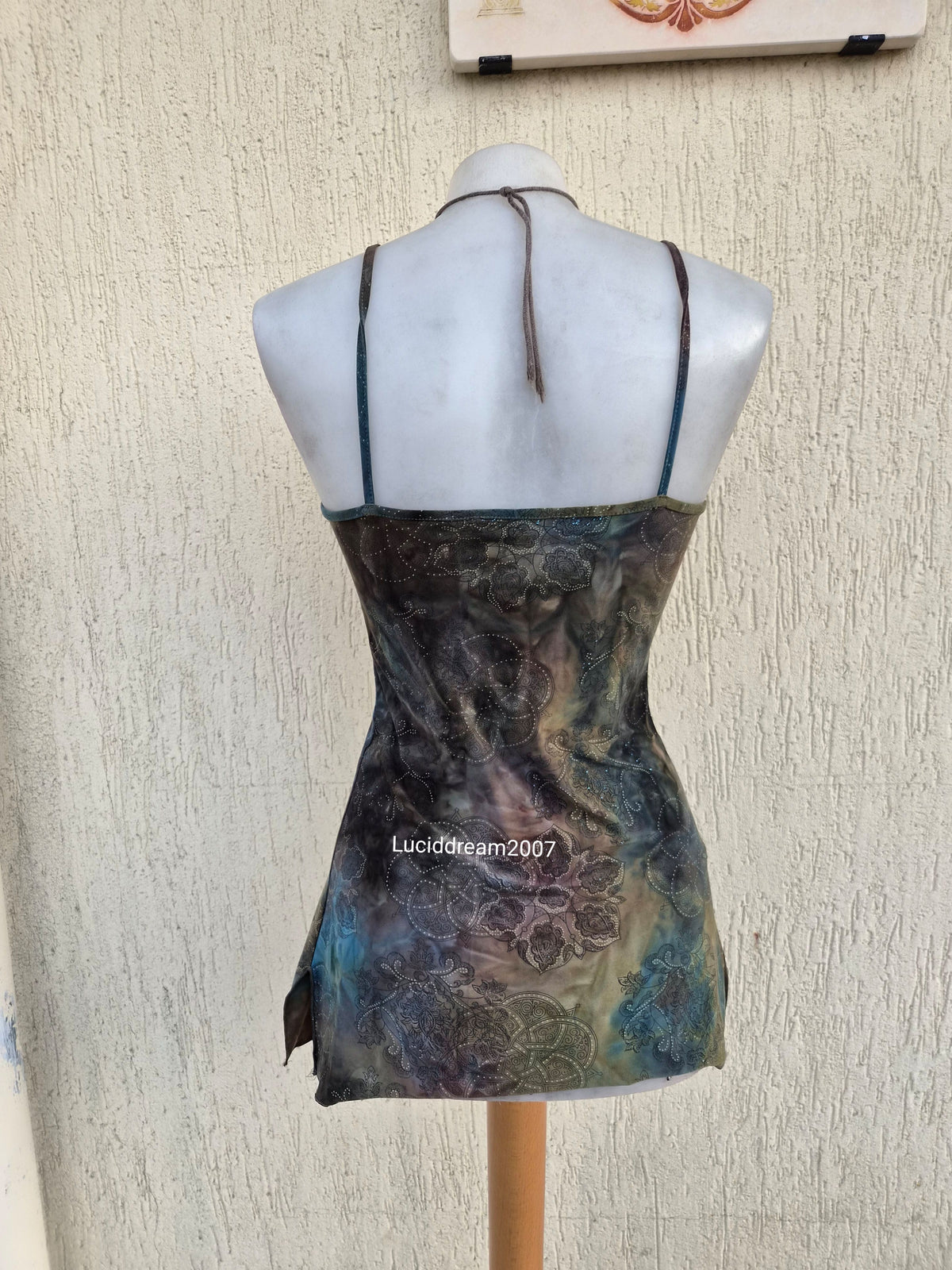 Haut tie and dye tons vert et marron