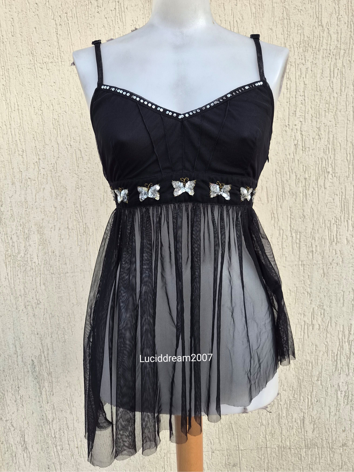 Haut en voile broderies papillon Morgan de Toi