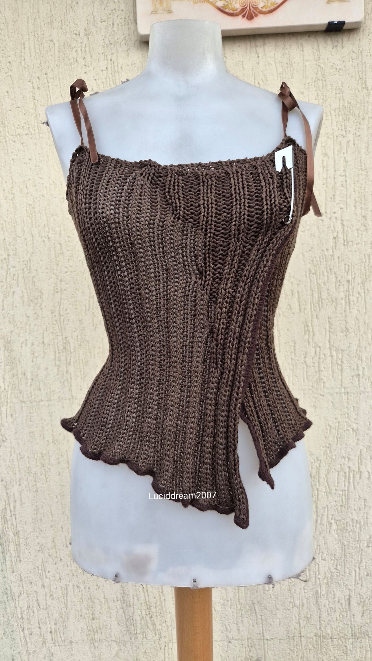 Haut en crochet marron