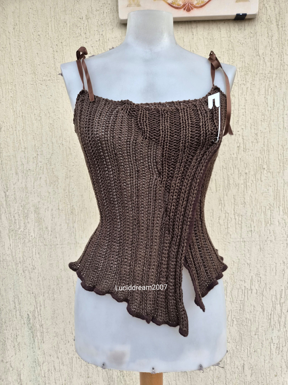 Haut en crochet marron