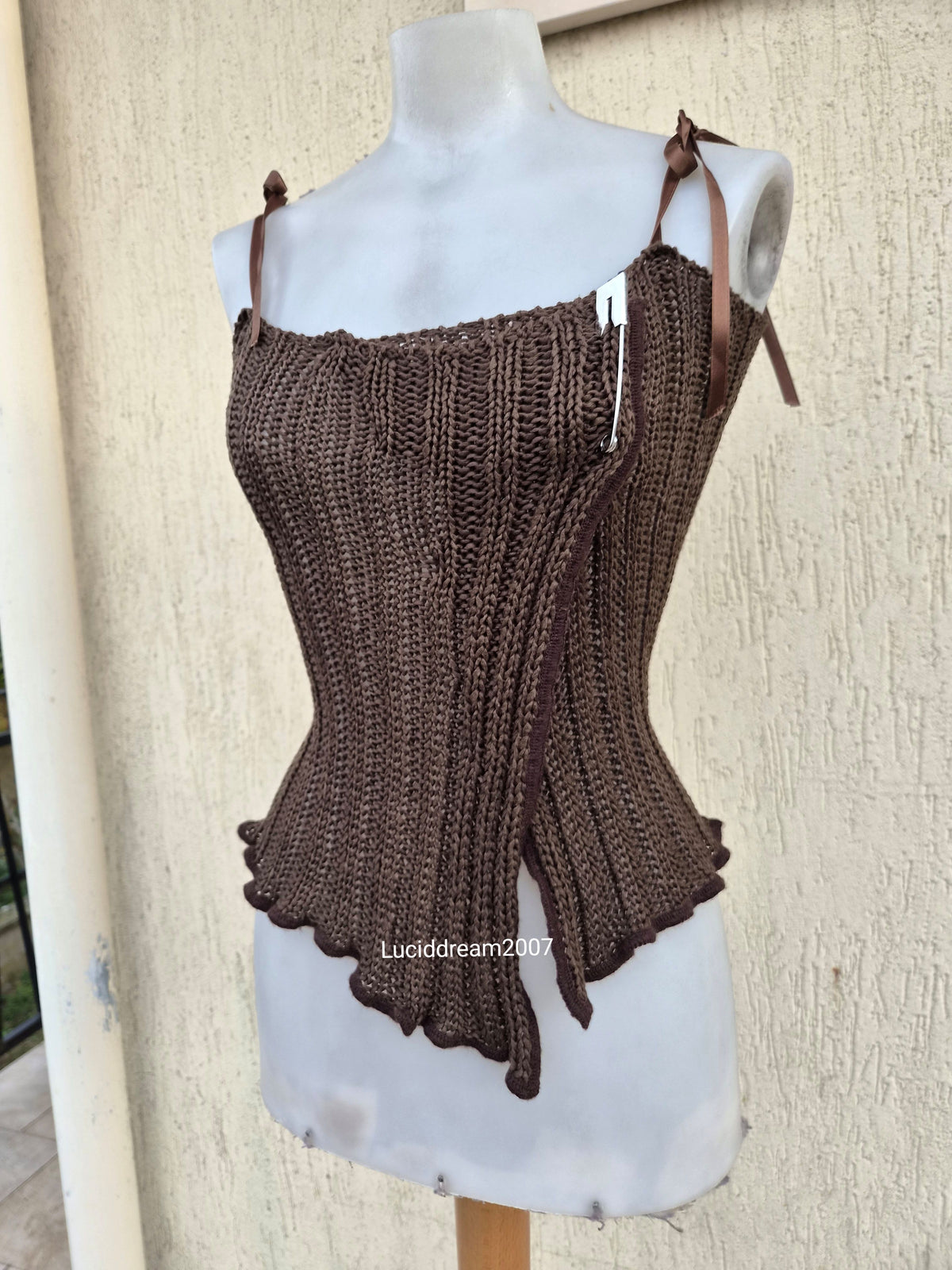 Haut en crochet marron