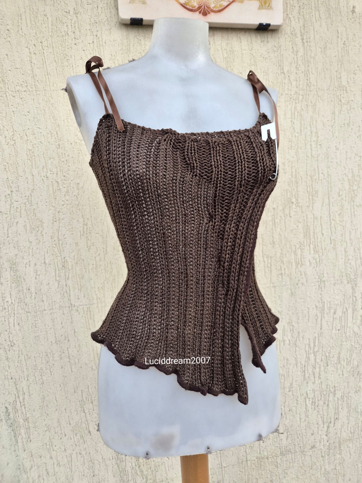 Haut en crochet marron