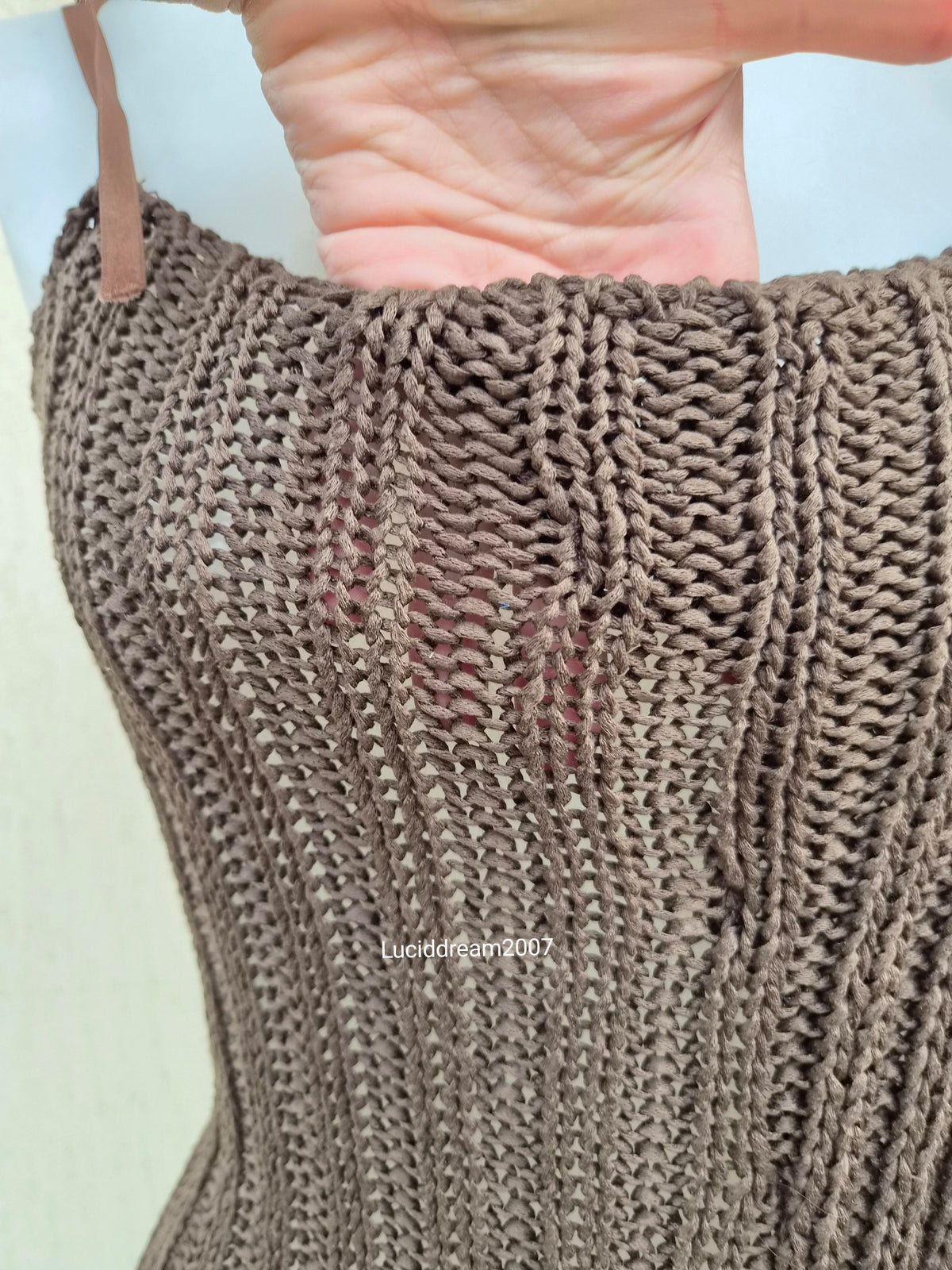 Haut en crochet marron