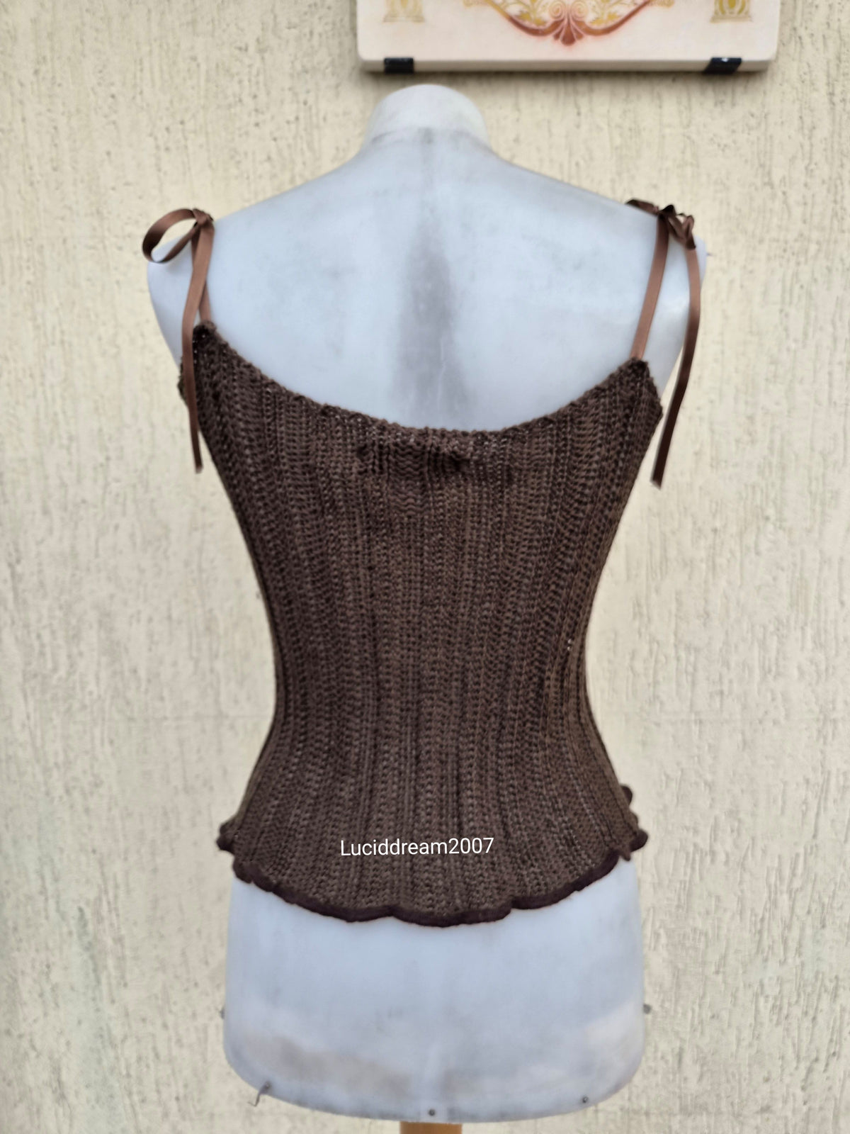 Haut en crochet marron