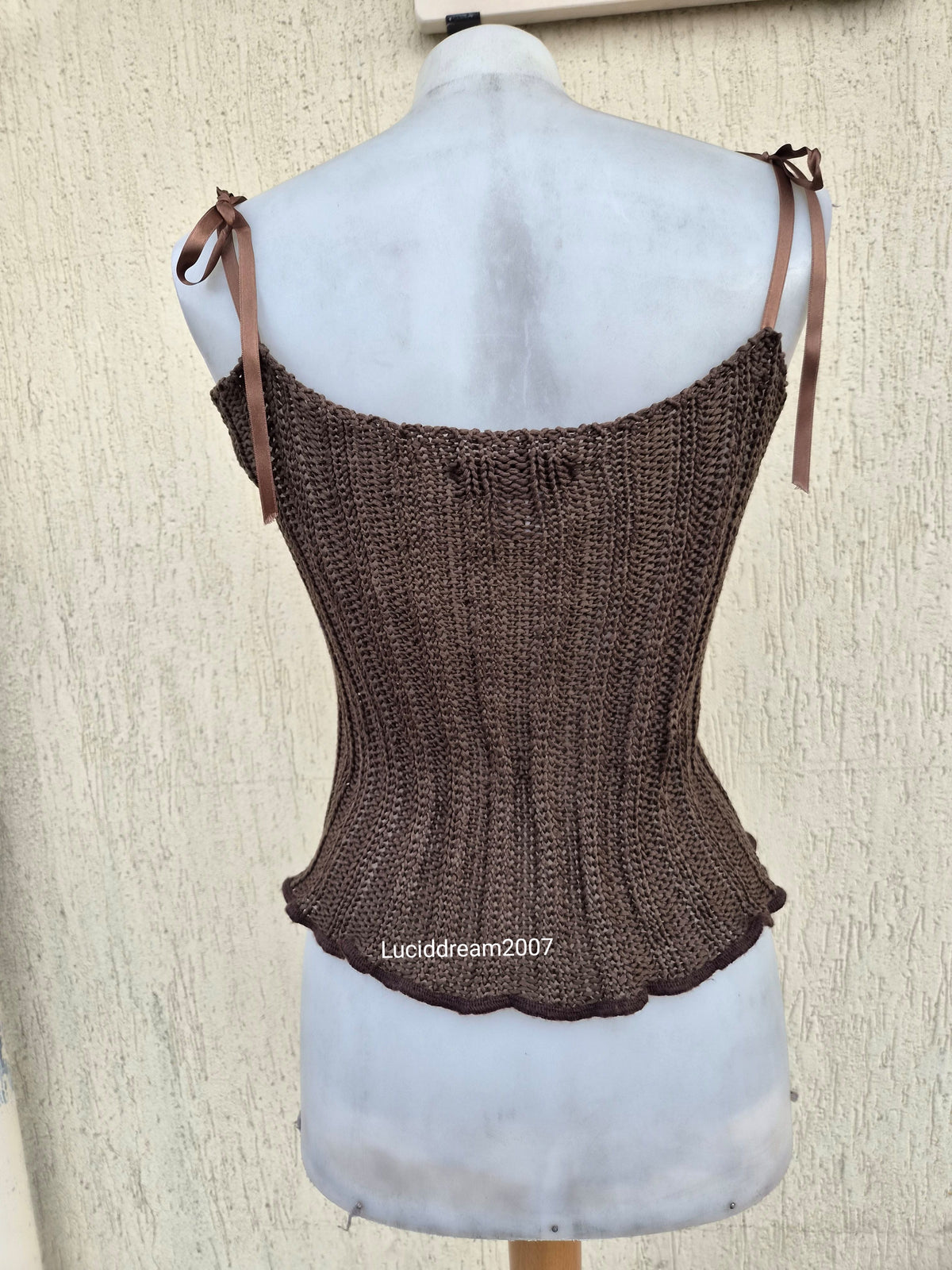 Haut en crochet marron