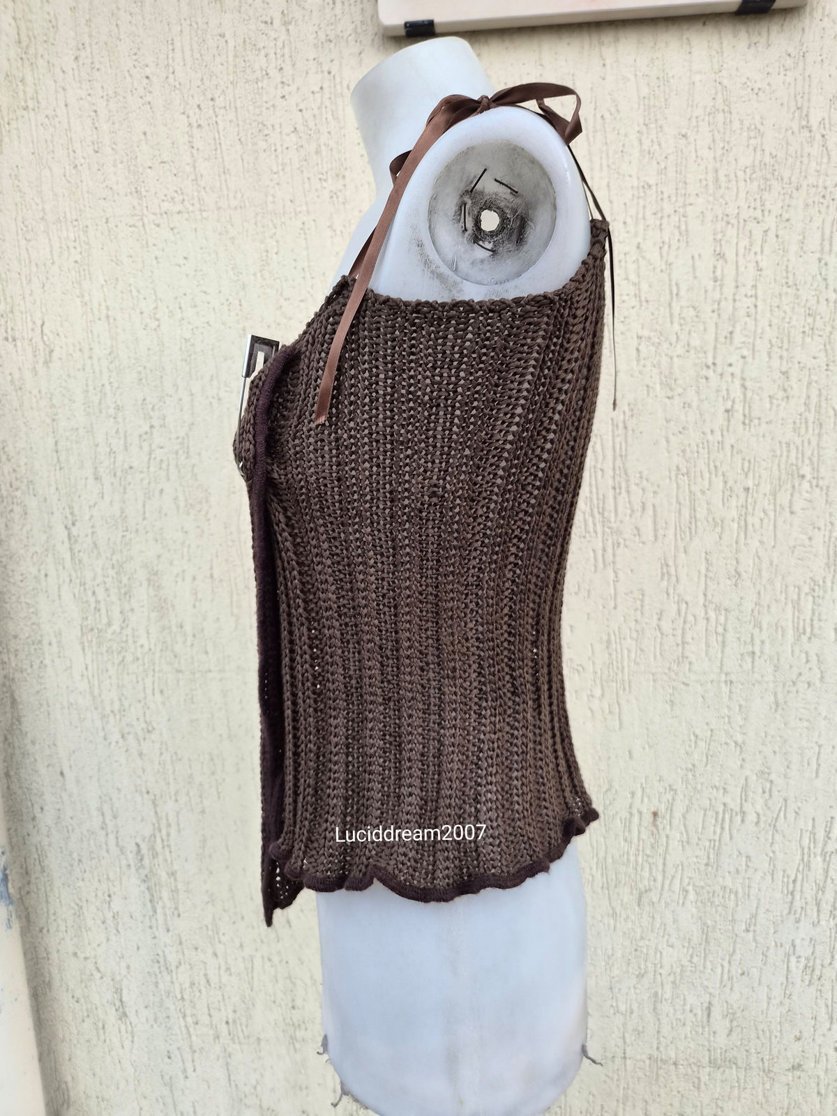 Haut en crochet marron