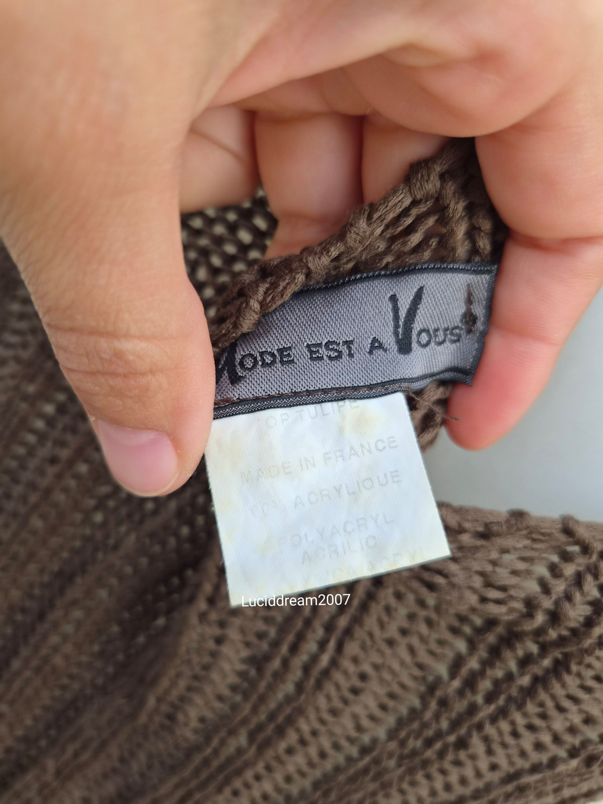 Haut en crochet marron