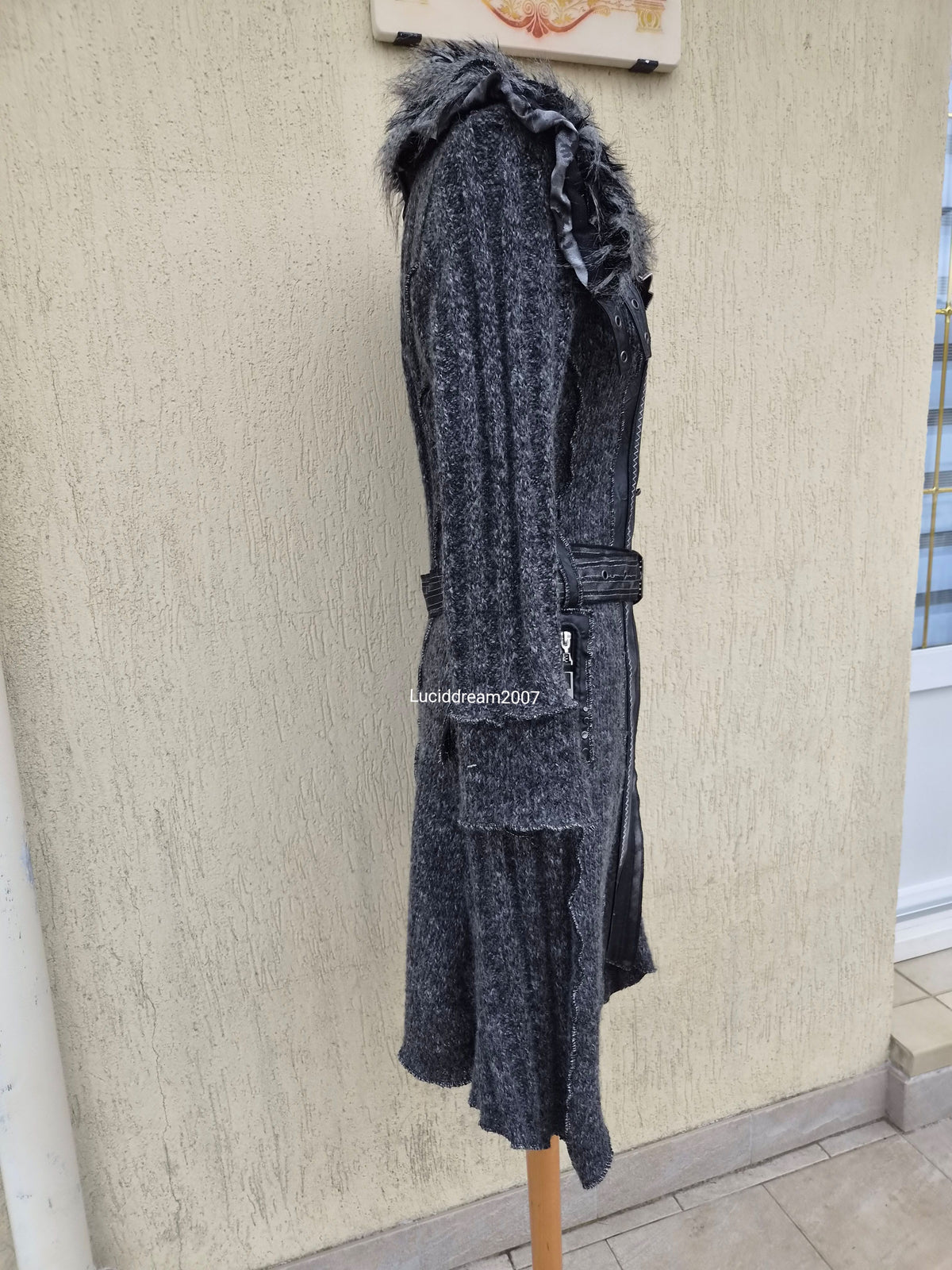 Long cardigan multimatières