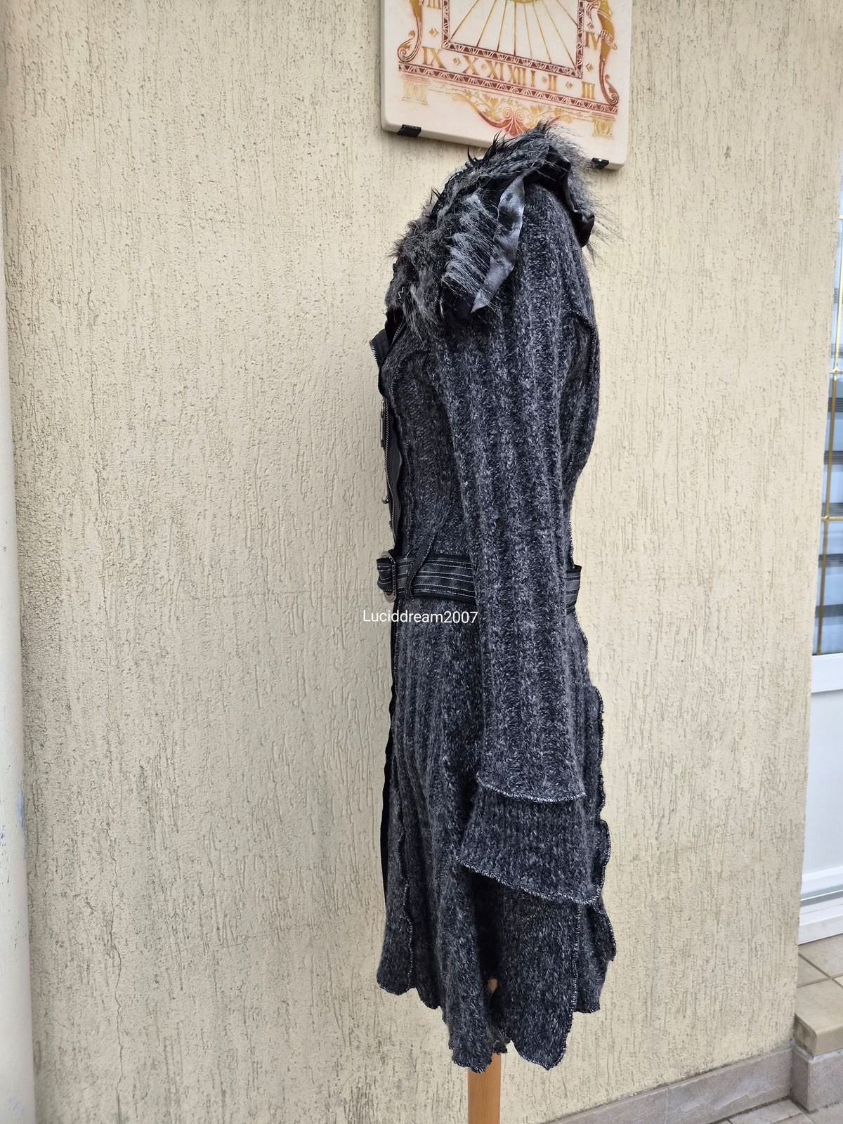 Long cardigan multimatières