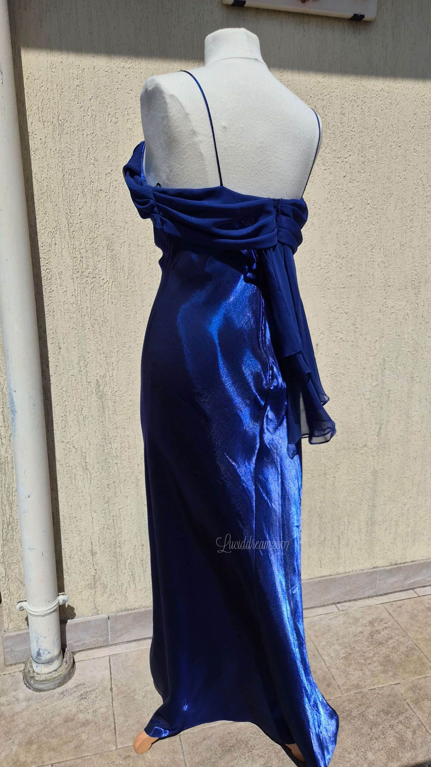 Electric blue evening gown