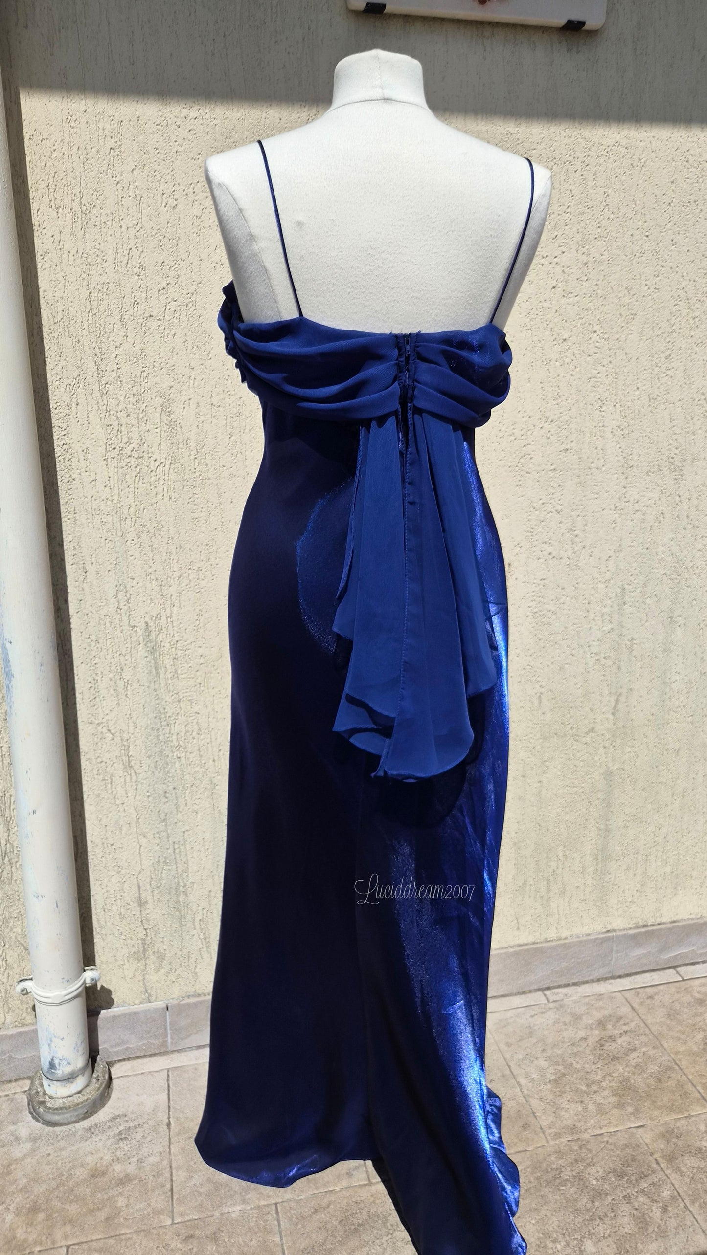 Electric blue evening gown