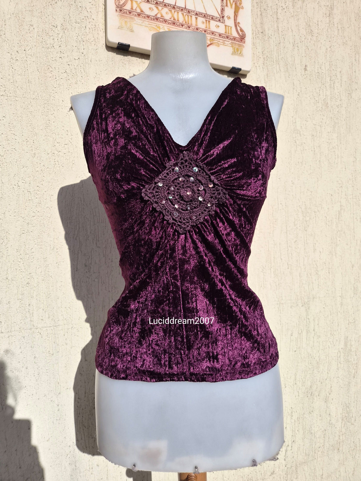 Haut en velours violet