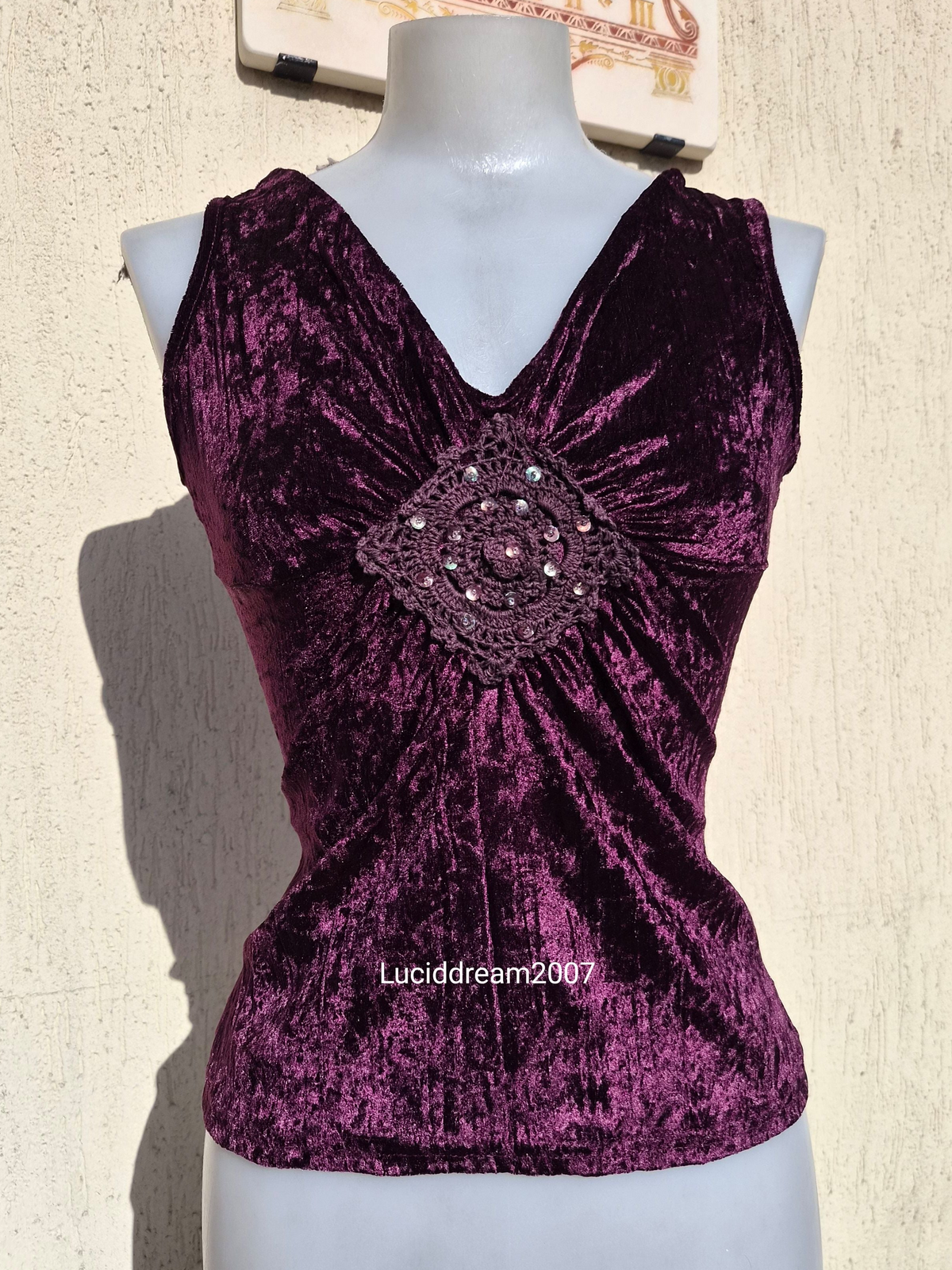 Haut en velours violet