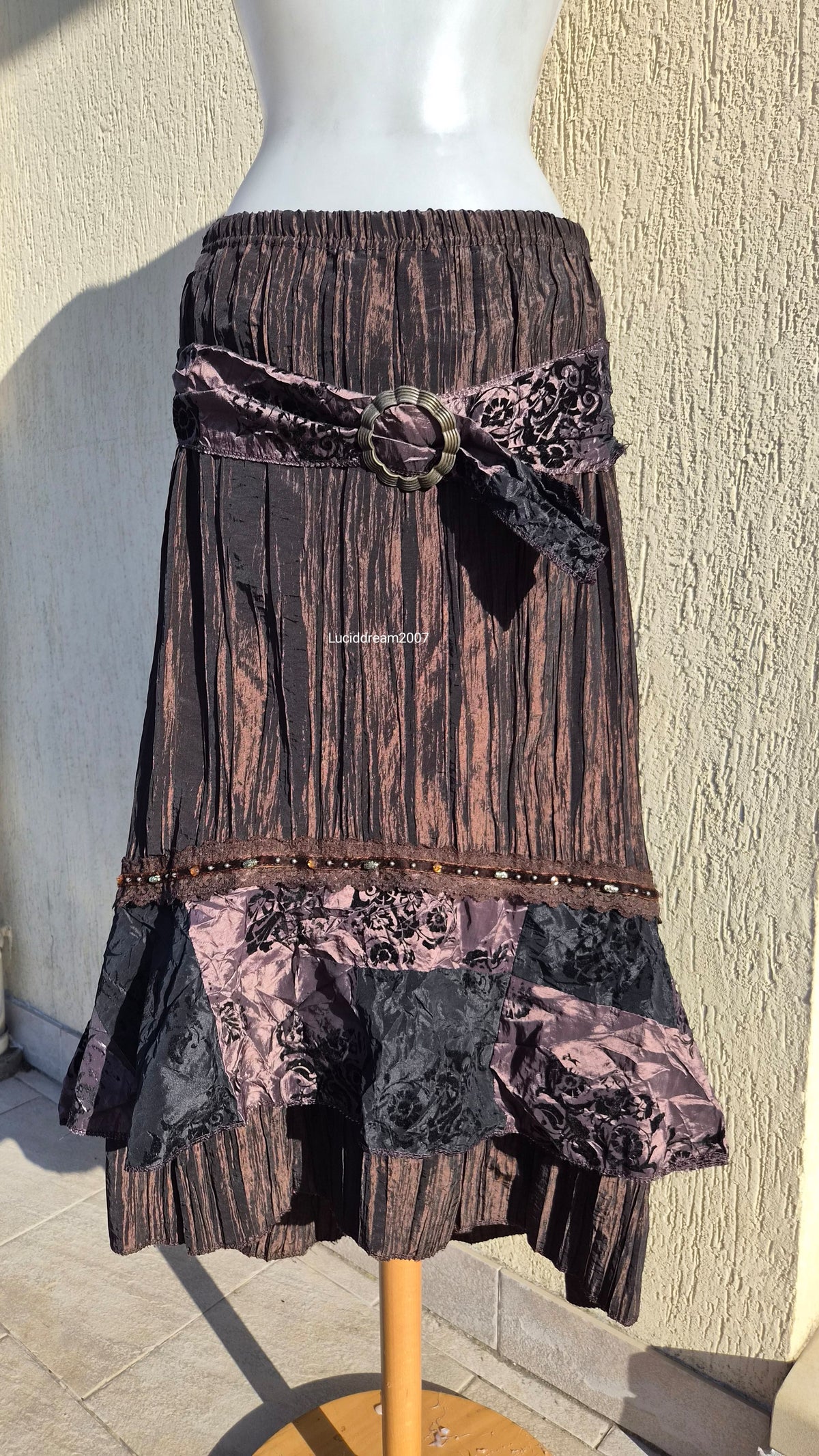 Jupe multimatières marron