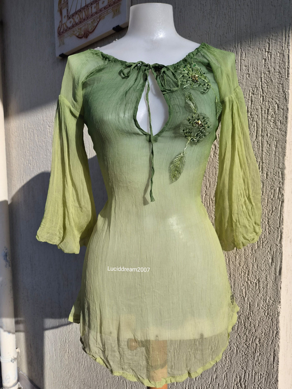 Haut vert en voile brodé Miss Sixty