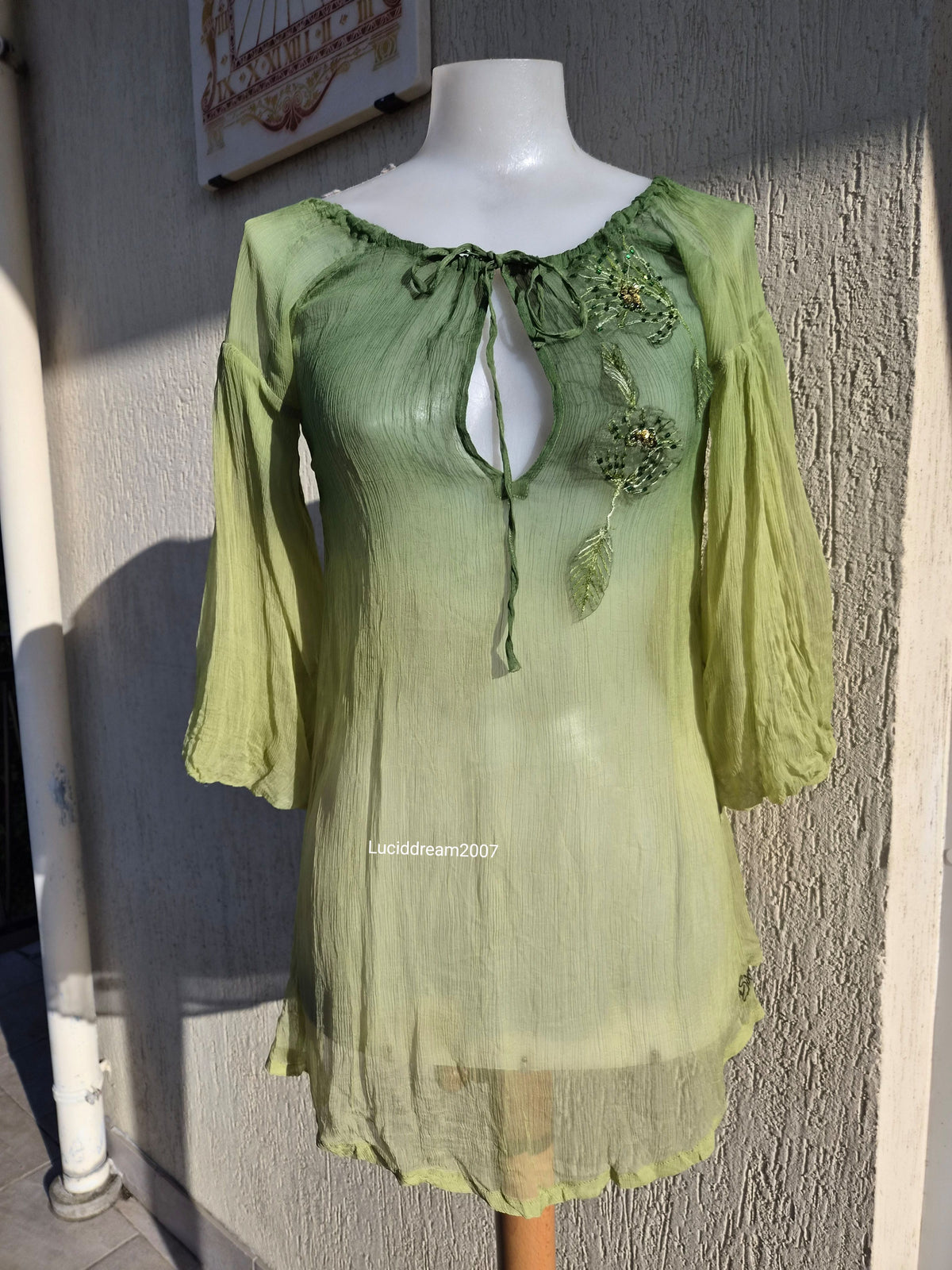 Haut vert en voile brodé Miss Sixty