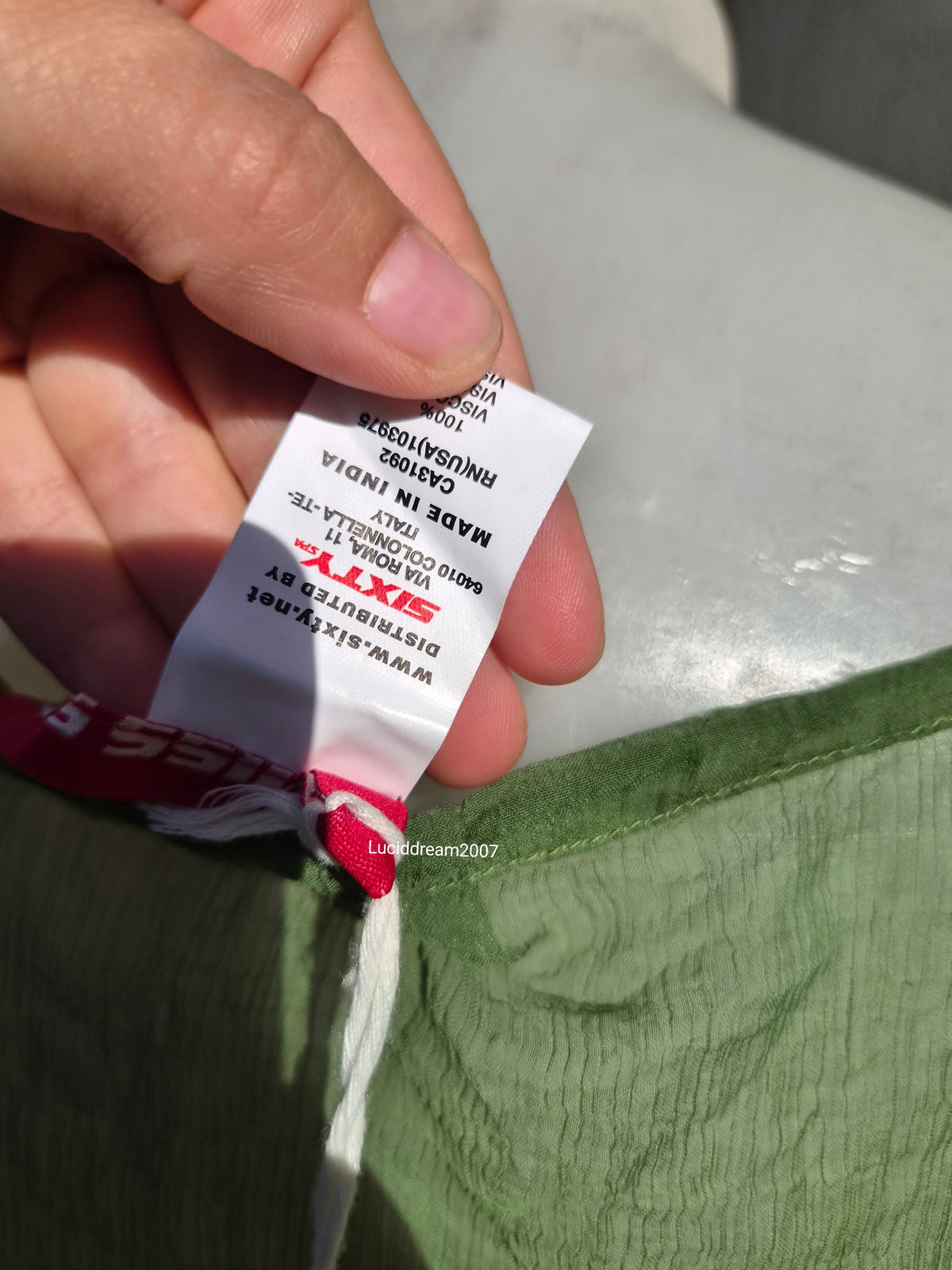 Haut vert en voile brodé Miss Sixty