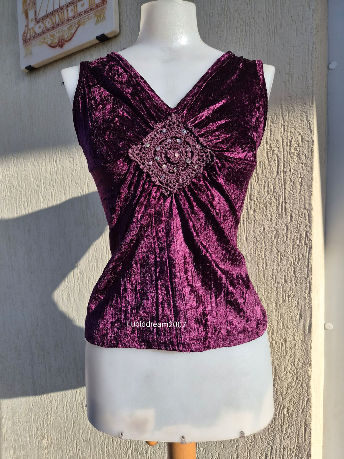 Haut en velours violet