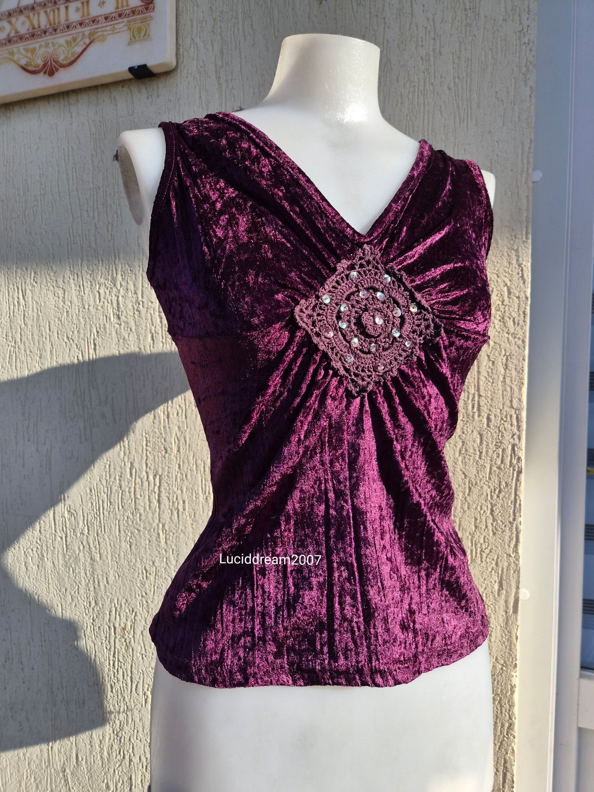 Haut en velours violet