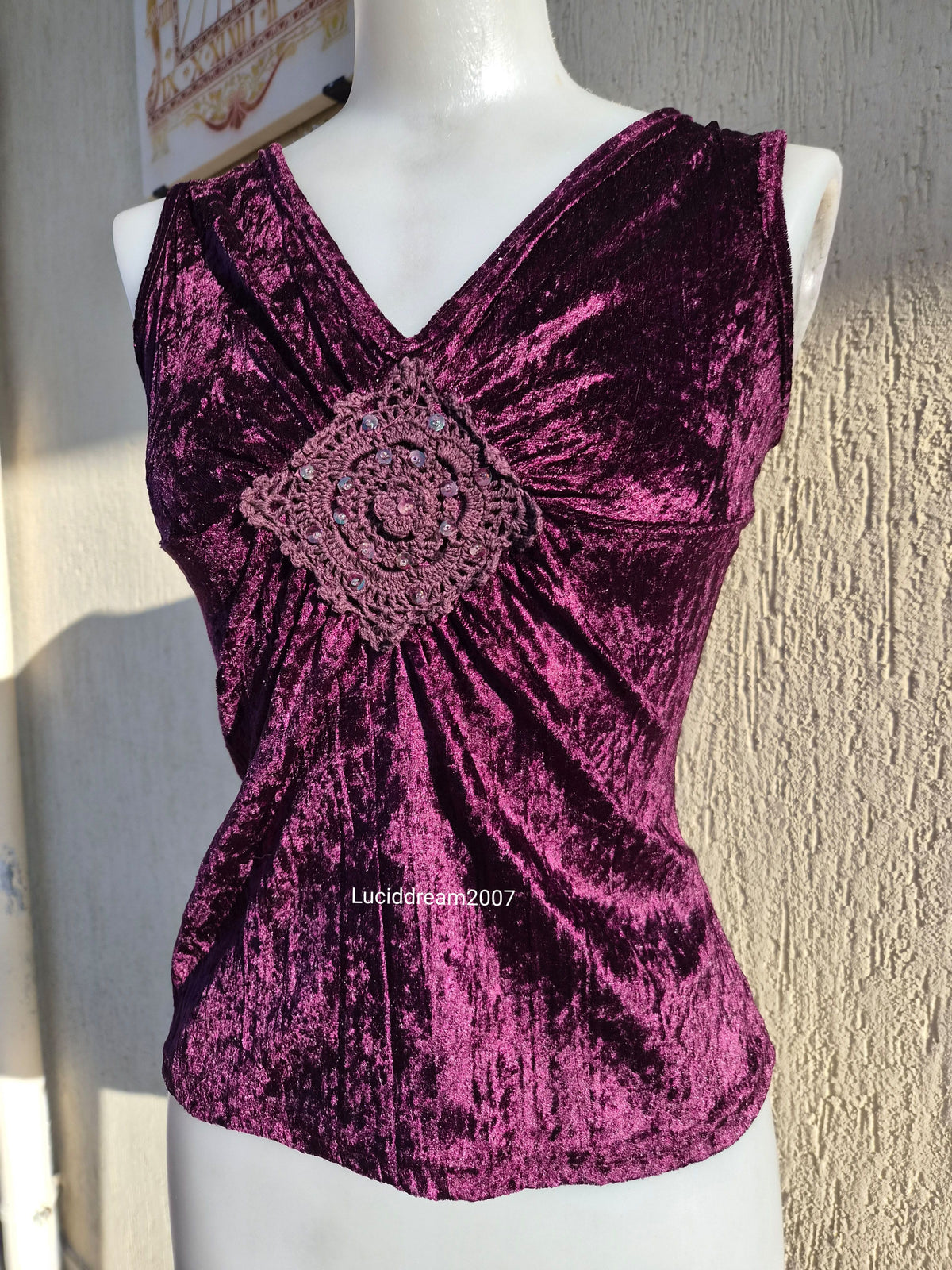 Haut en velours violet