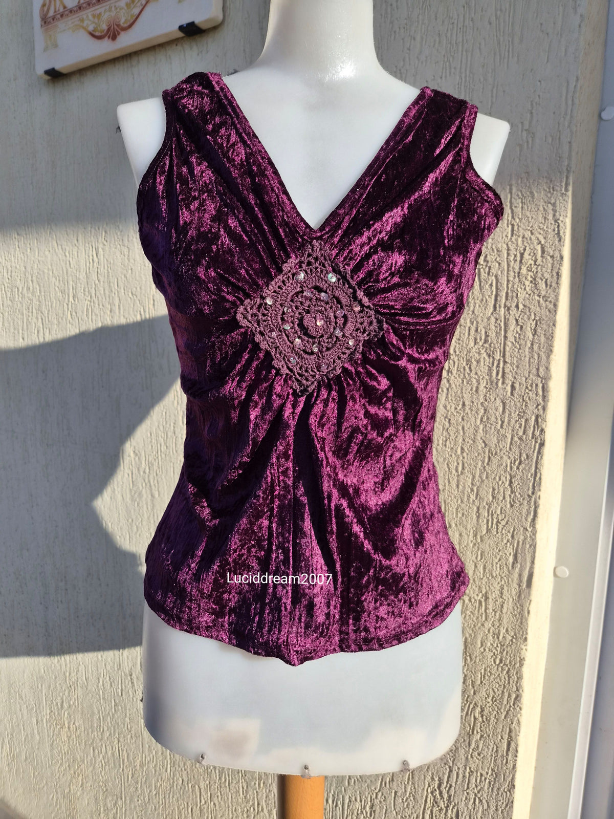 Haut en velours violet